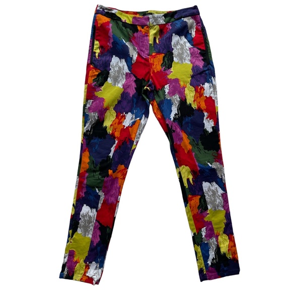 Kate Spade Saturday Abstract Colour Splatter Tapered Leg Pants Size 10 - Picture 3 of 16